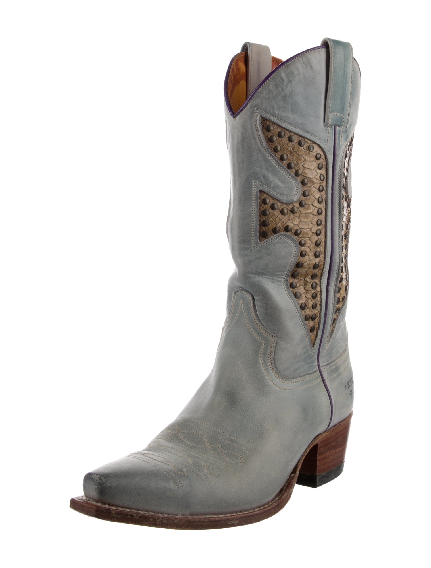 Frye Leather Printed Western Boots