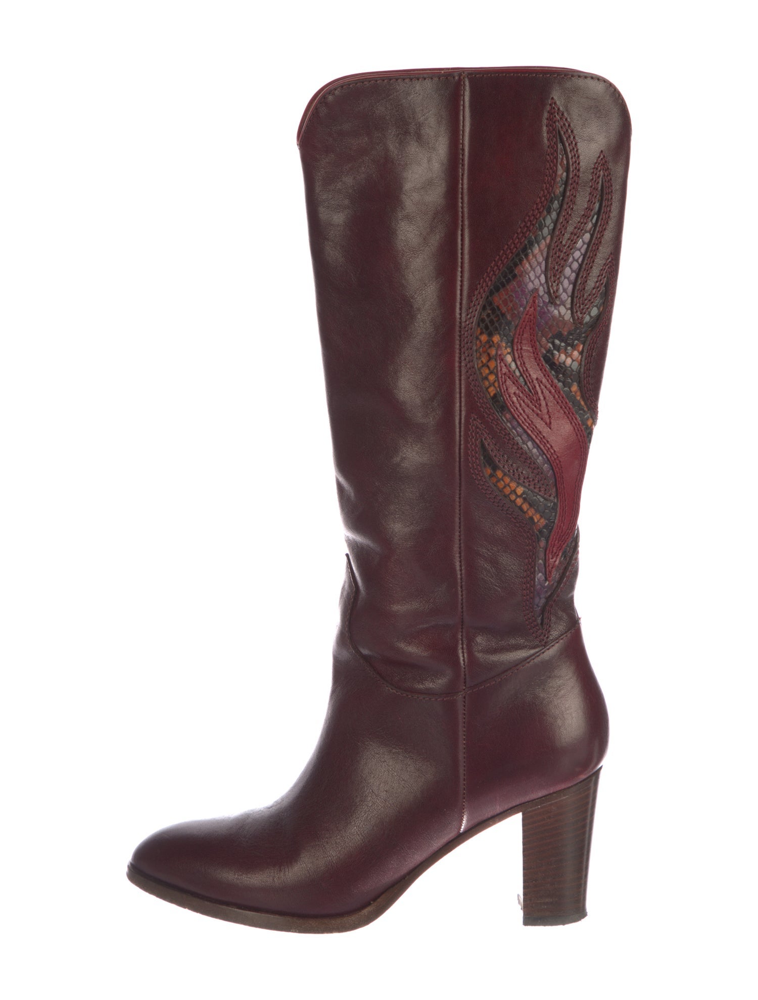 Frye Leather Animal Print Riding Boots