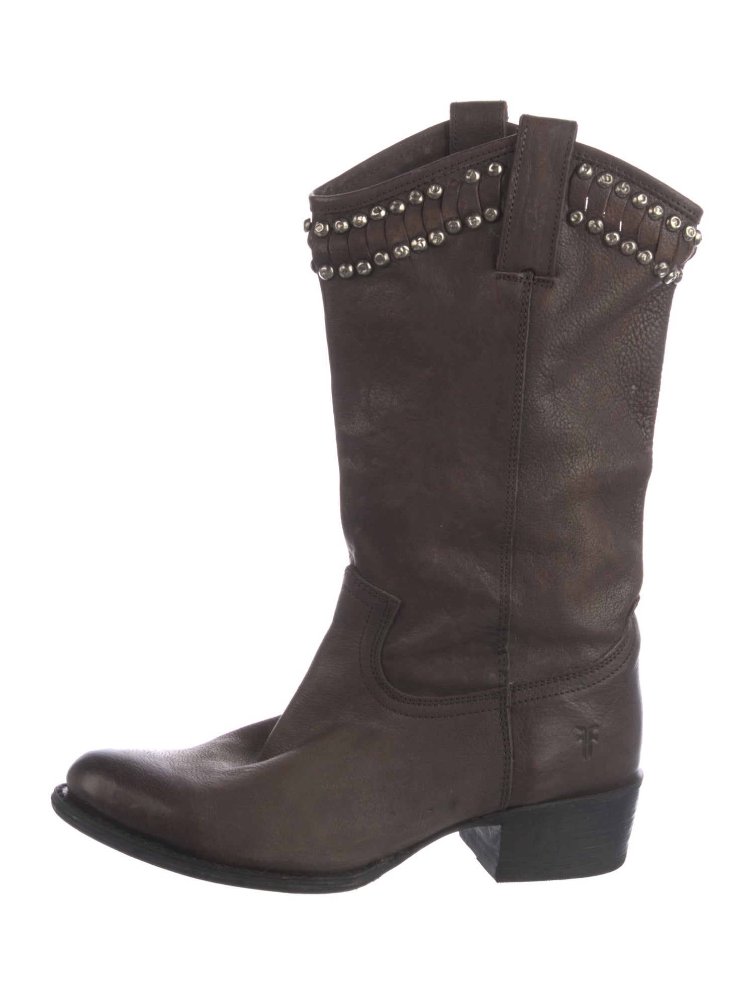 Frye Leather Studded Accents Western Boots