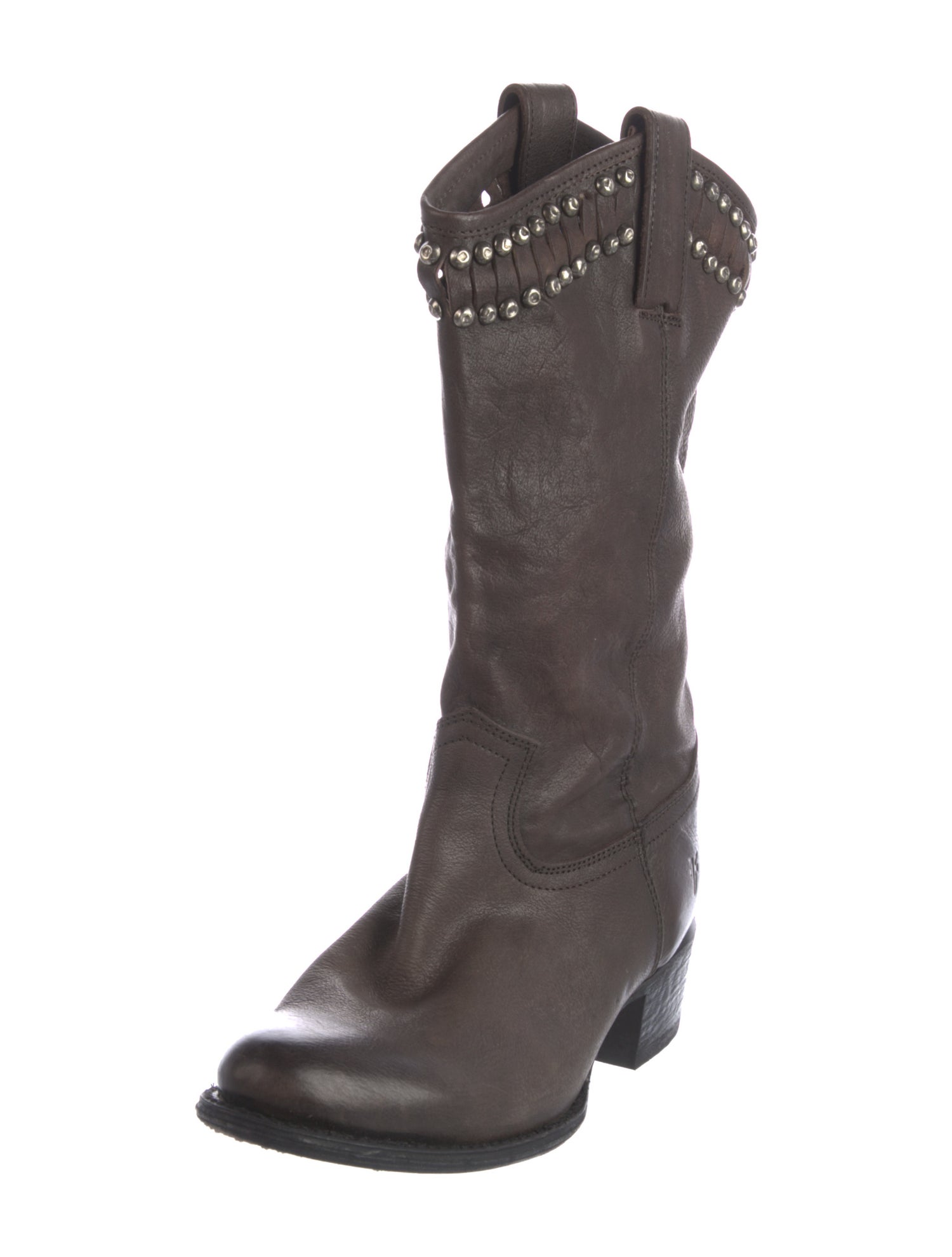 Frye Leather Studded Accents Western Boots
