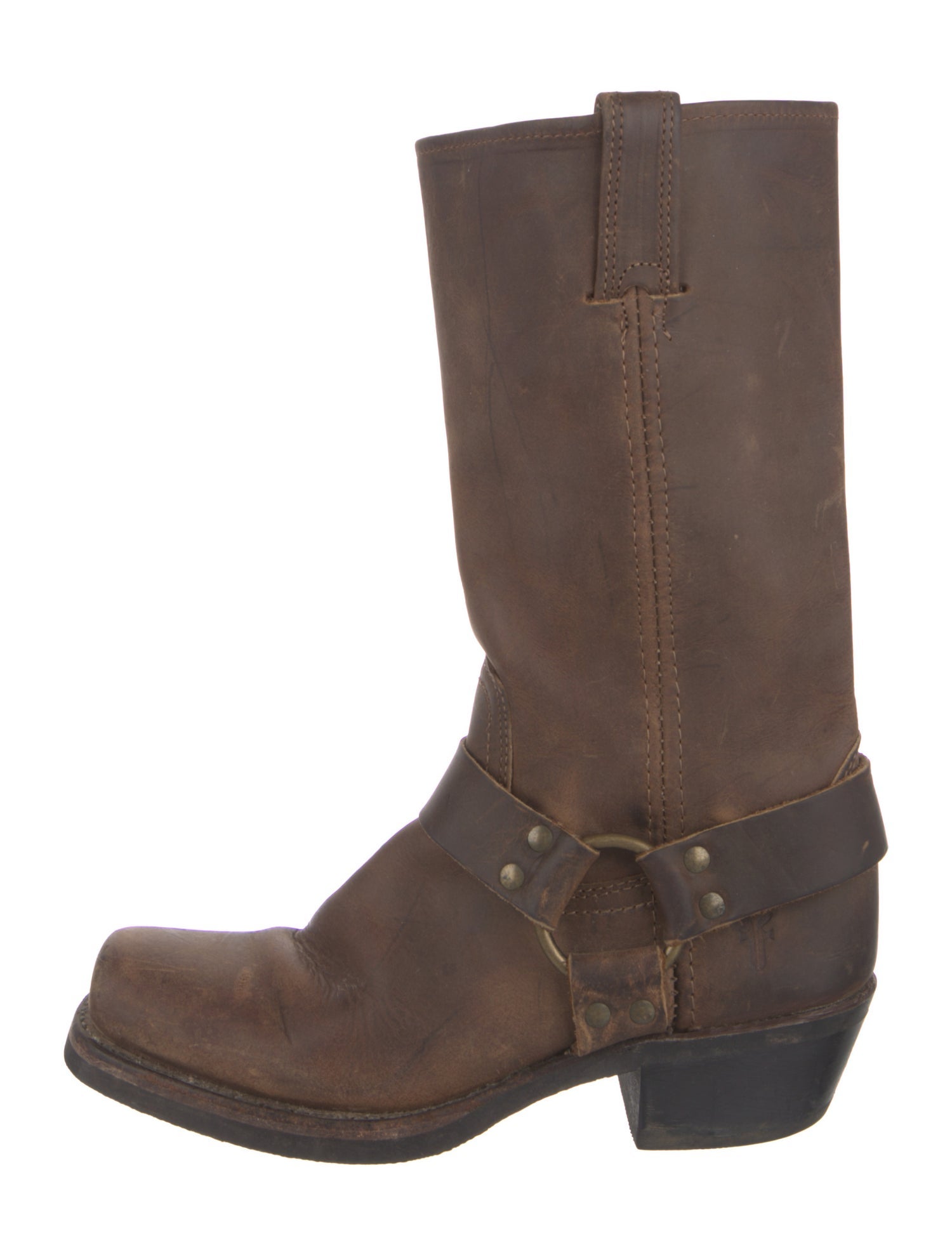 Frye Leather Colorblock Pattern Moto Boots