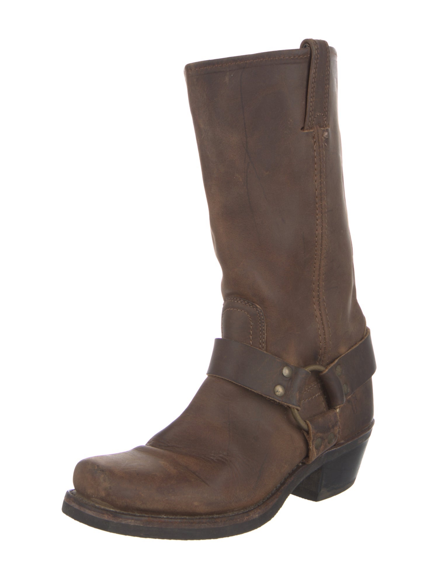 Frye Leather Colorblock Pattern Moto Boots