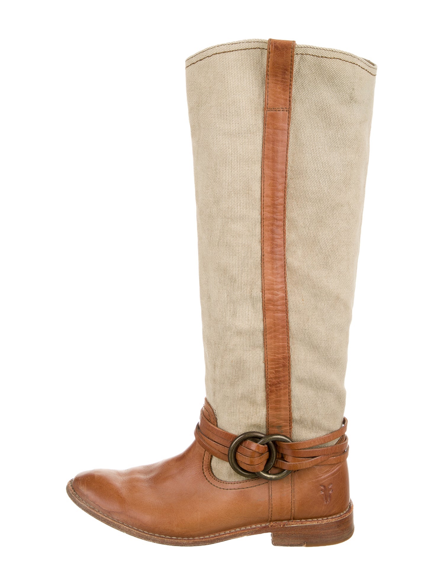 Frye Leather Colorblock Pattern Riding Boots