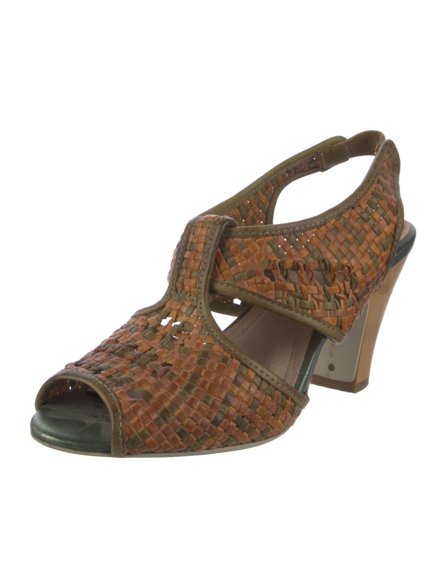 Frye Leather Animal Print Slingback Sandals