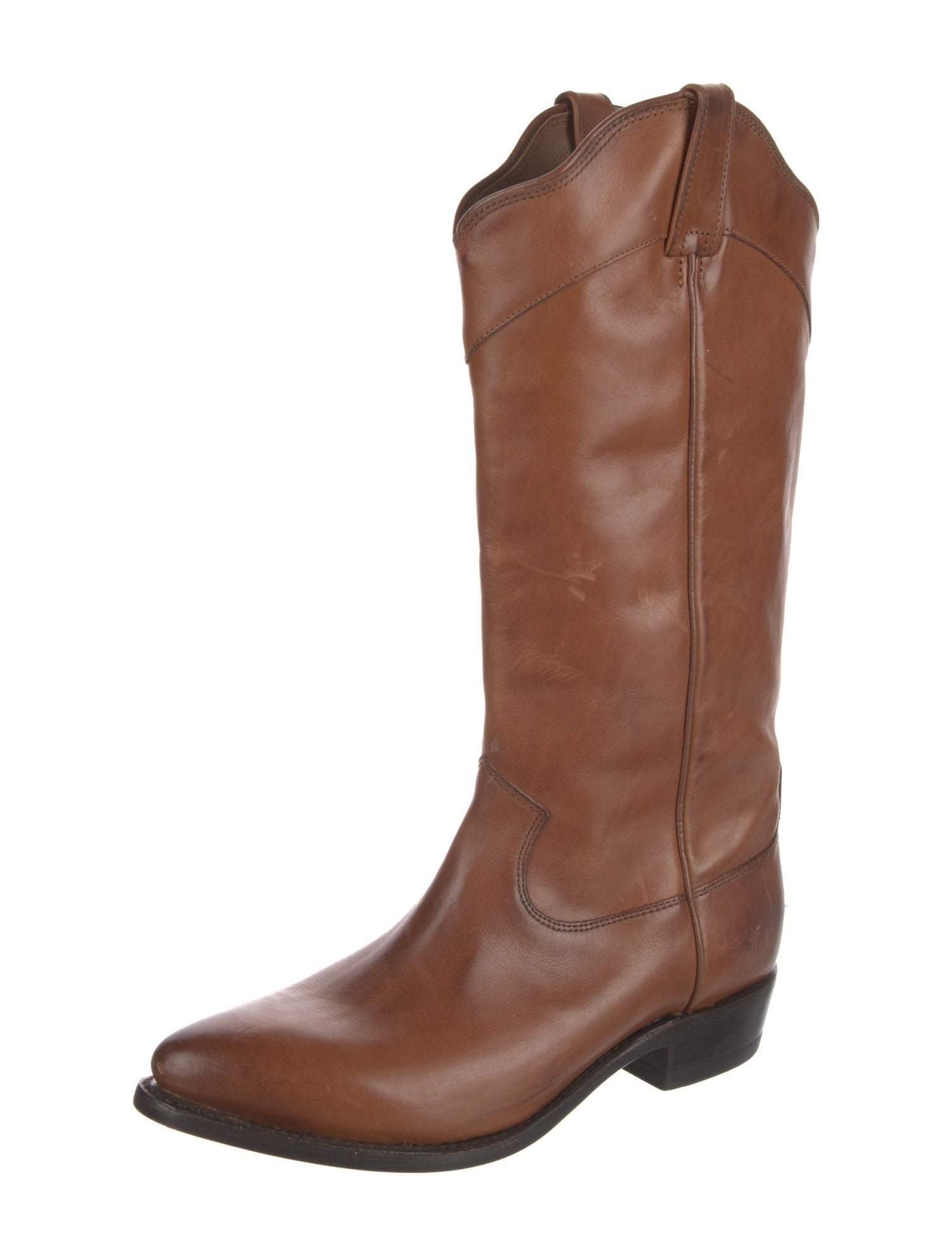 Frye Leather Colorblock Pattern Western Boots