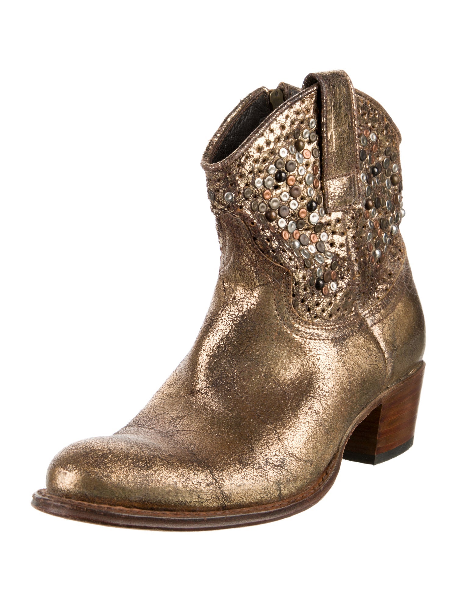 Frye Leather Studded Accents Western Boots