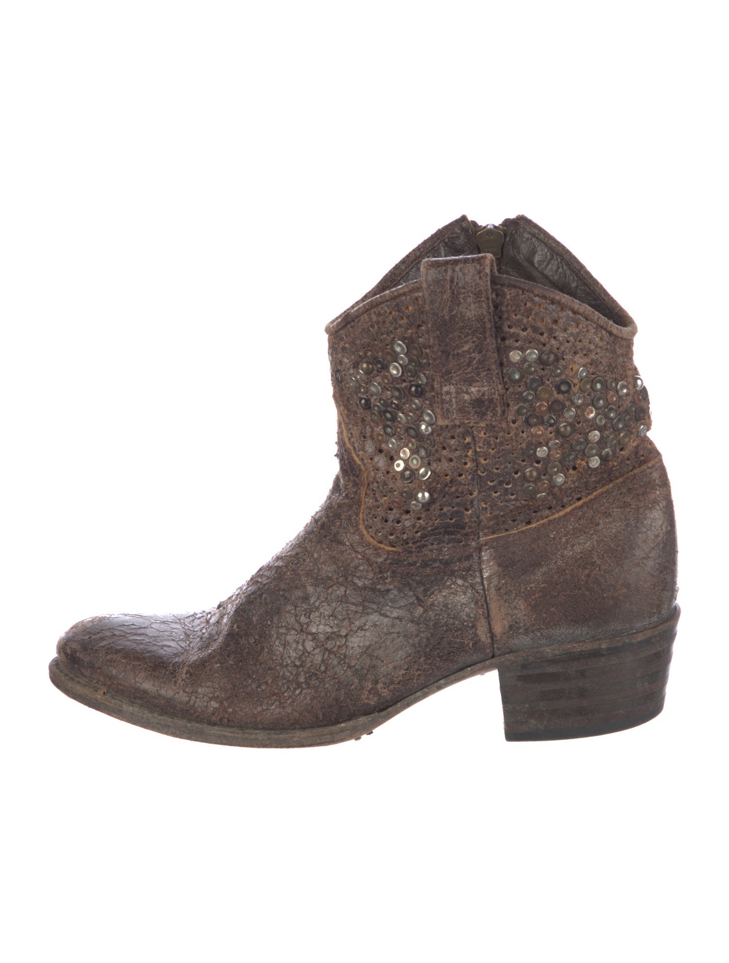 Frye Leather Studded Accents Western Boots