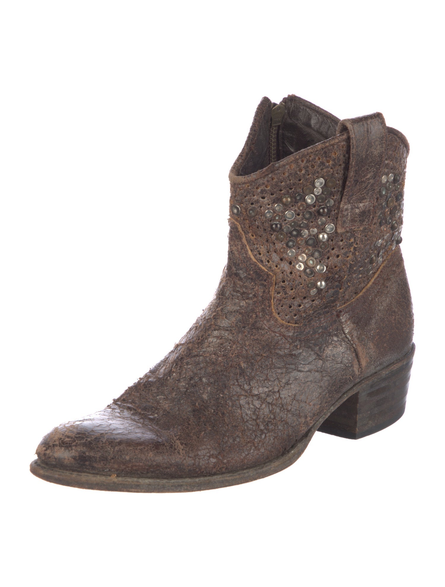 Frye Leather Studded Accents Western Boots