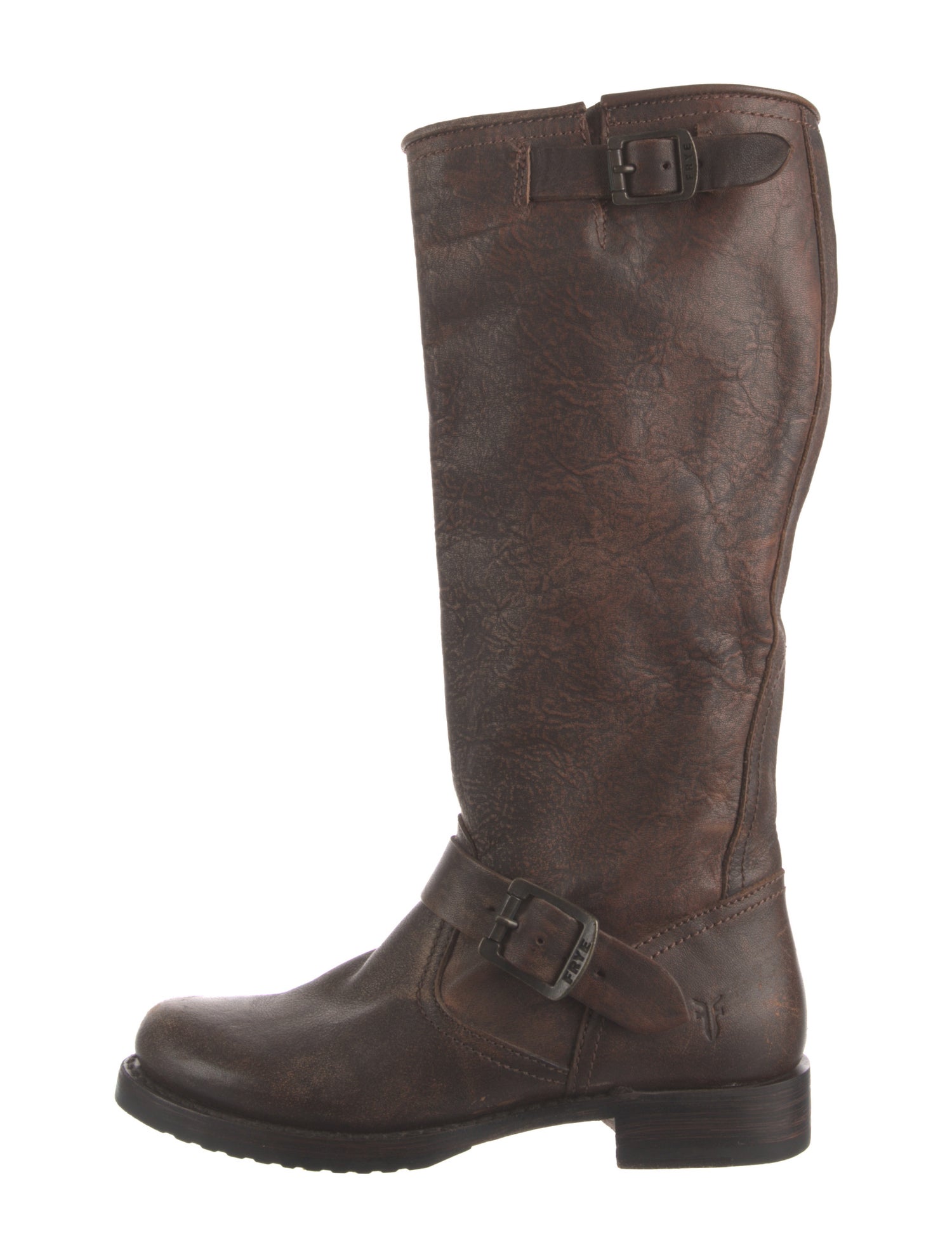 Frye Leather Colorblock Pattern Riding Boots