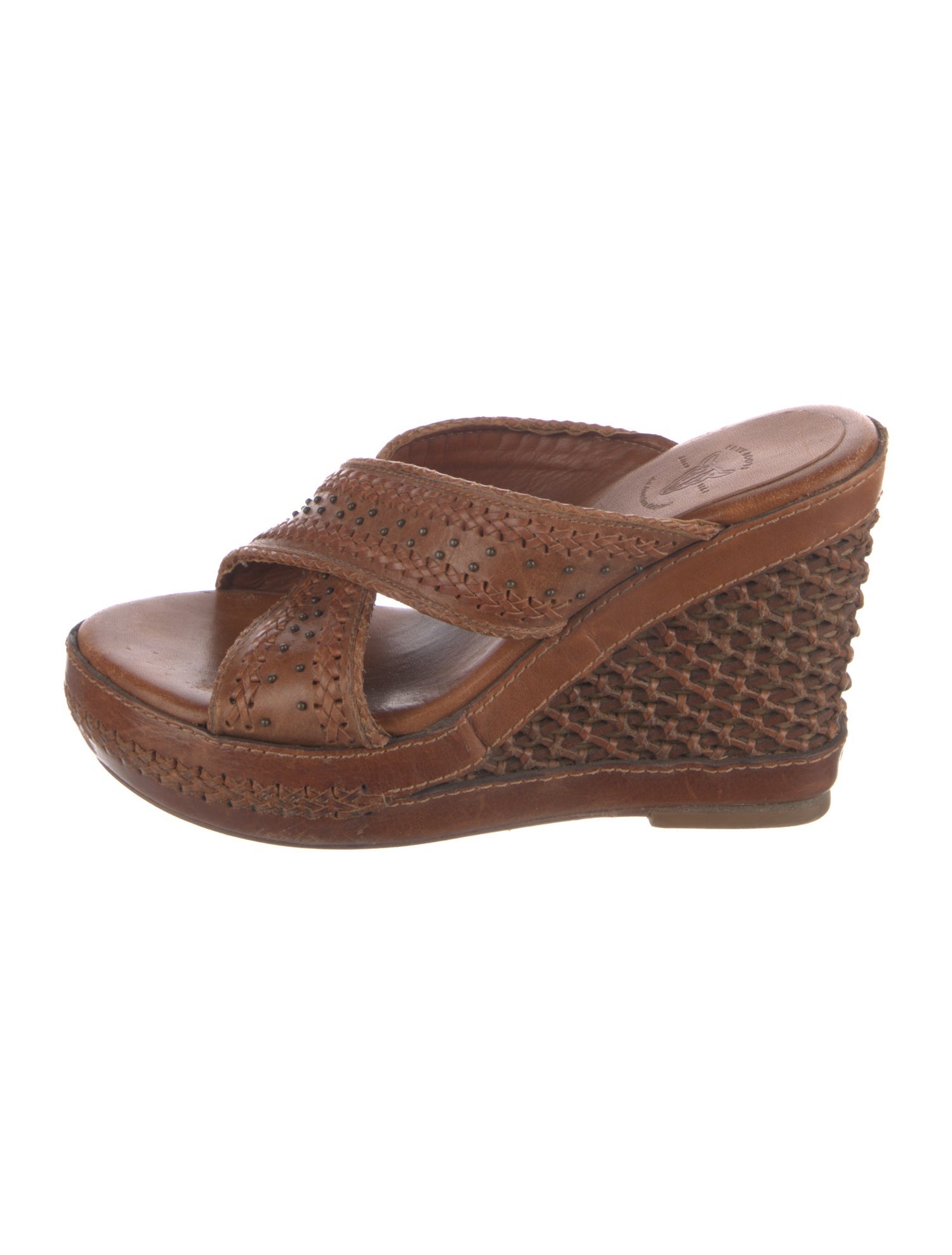 Frye Leather Studded Accents Slides