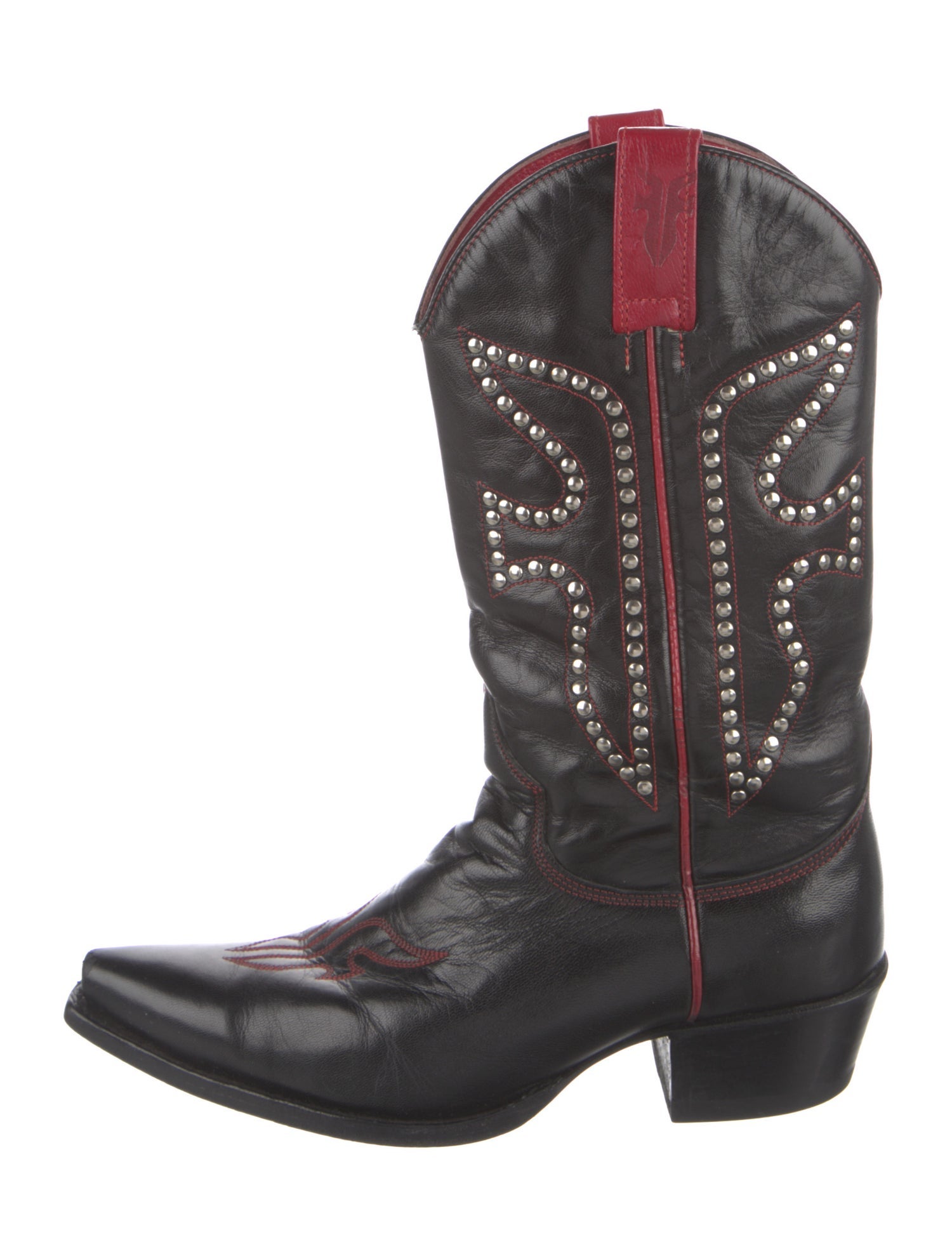Frye Leather Studded Accents Western Boots