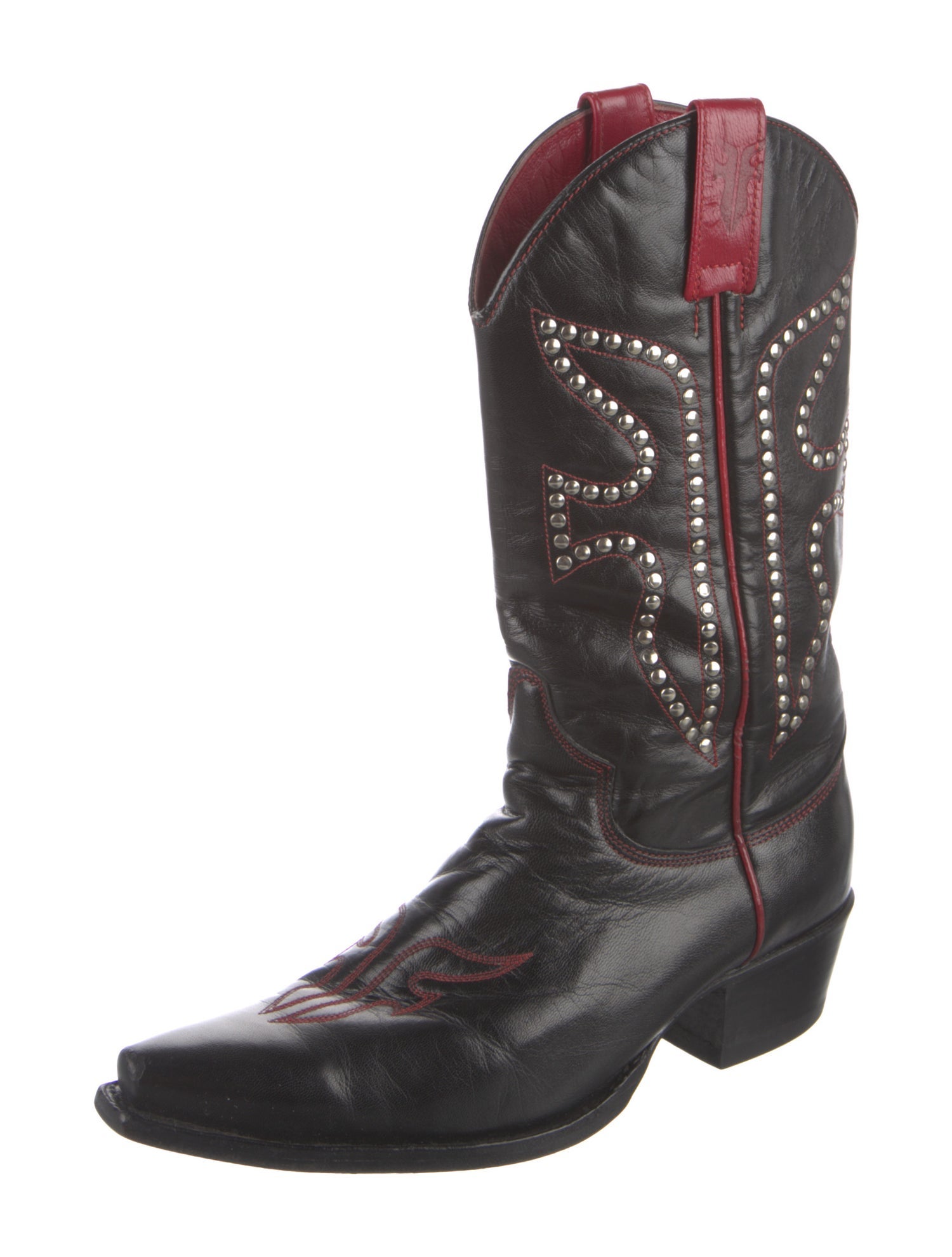 Frye Leather Studded Accents Western Boots