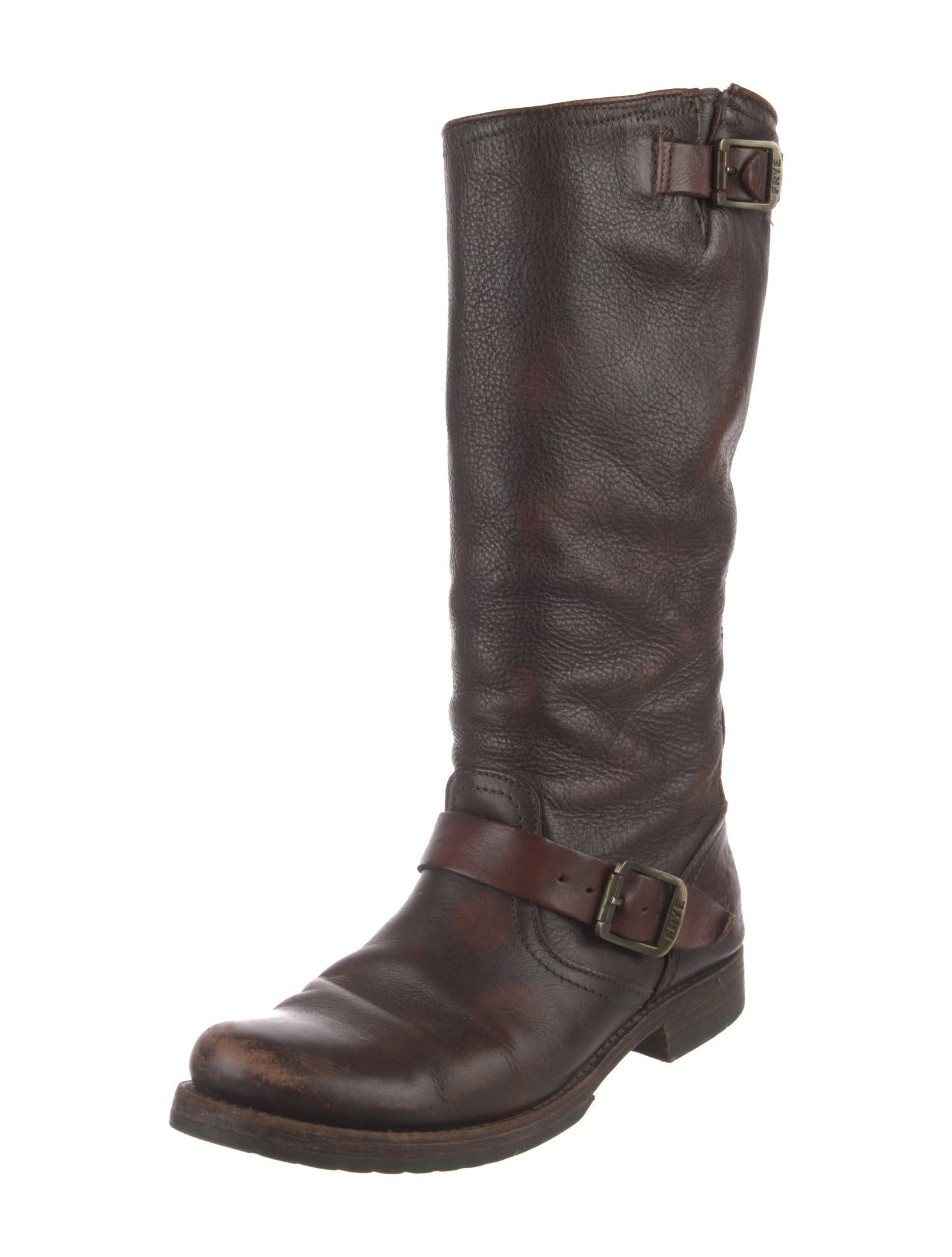 Frye Leather Distressed Accents Riding Boots
