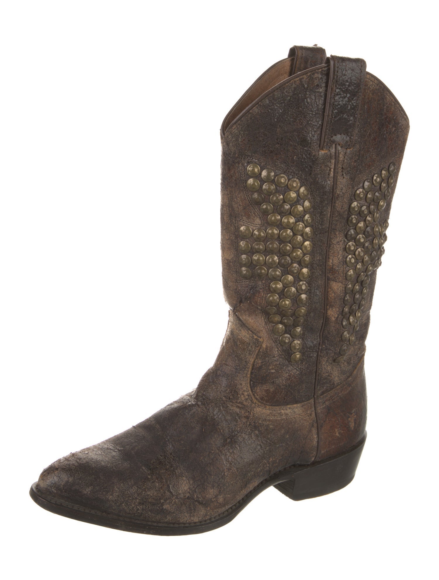 Frye Leather Studded Accents Western Boots