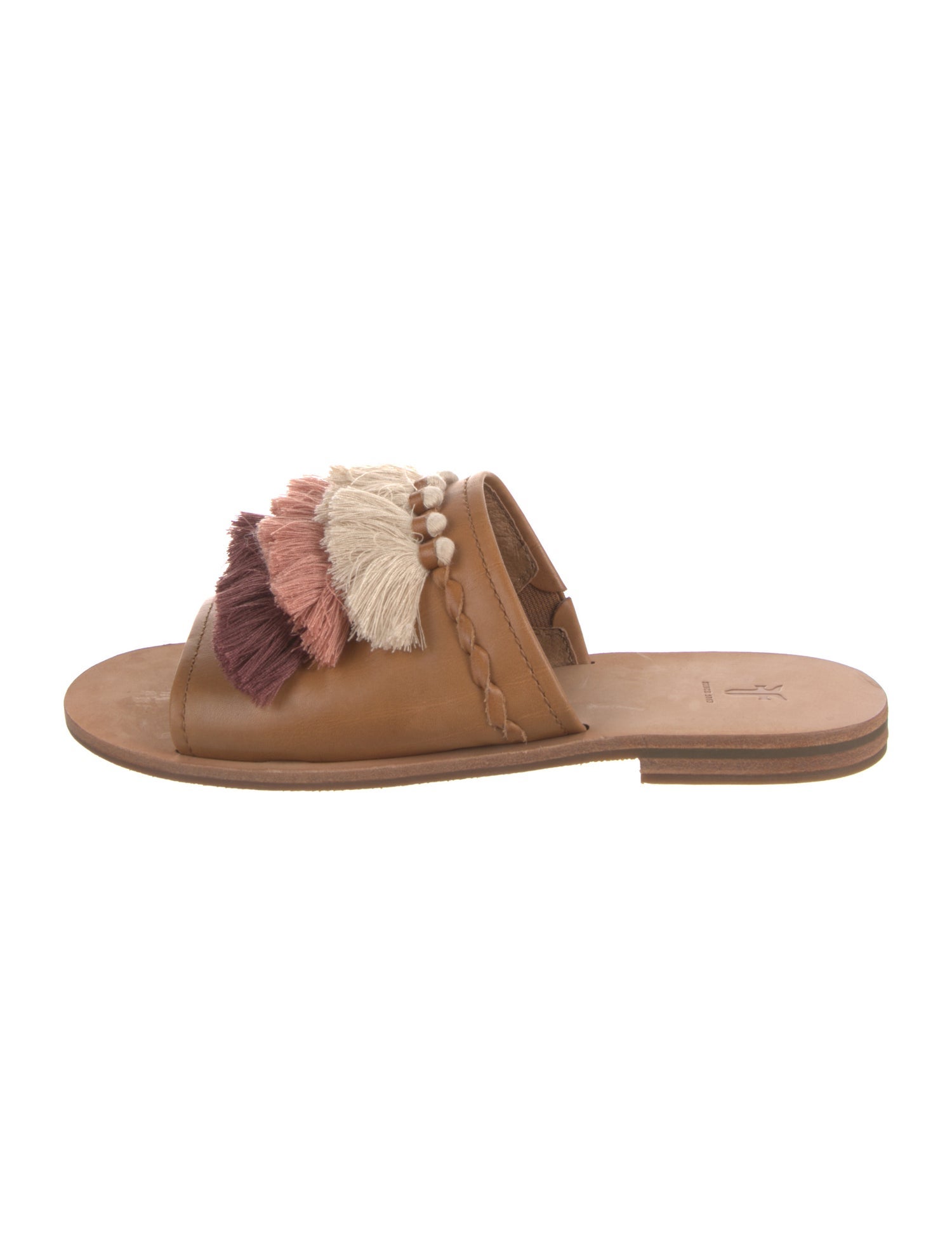 Frye Leather Colorblock Pattern Slides