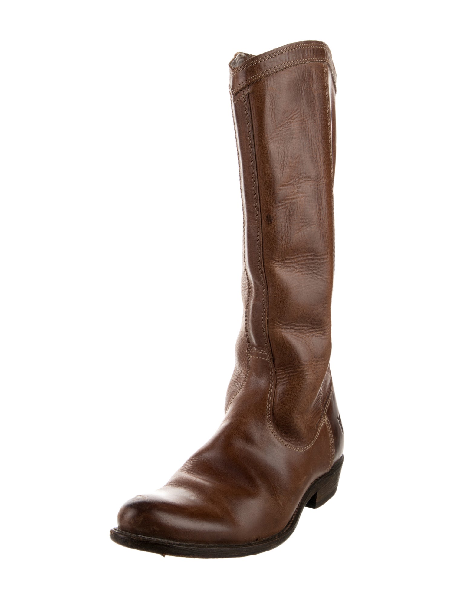 Frye Leather Distressed Accents Riding Boots