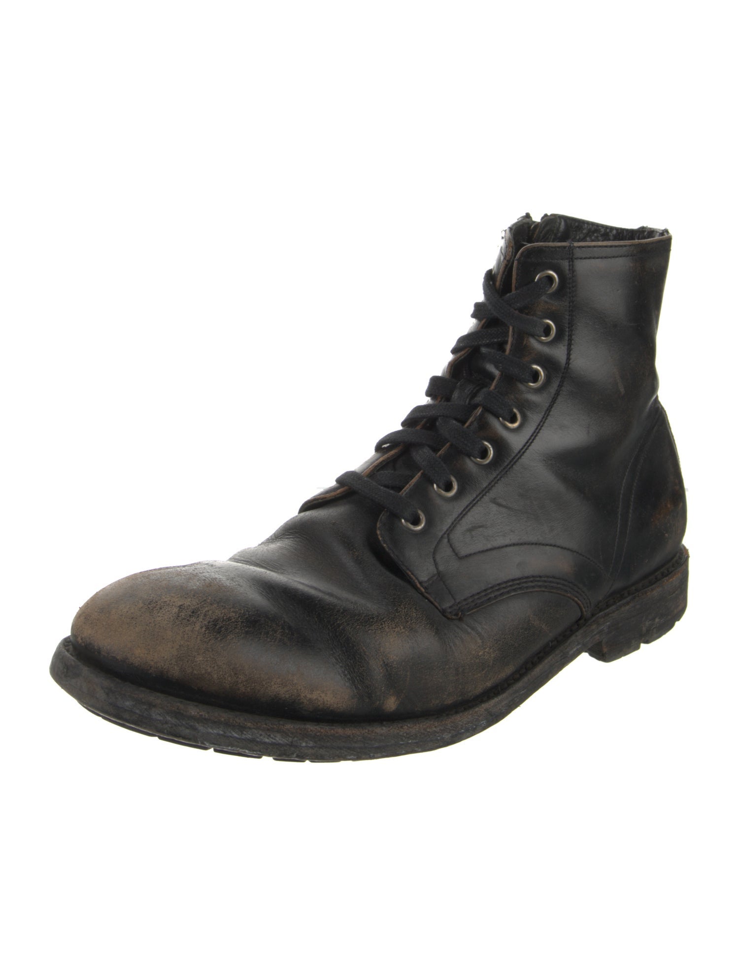 Frye Leather Distressed Accents Lace-Up Boots
