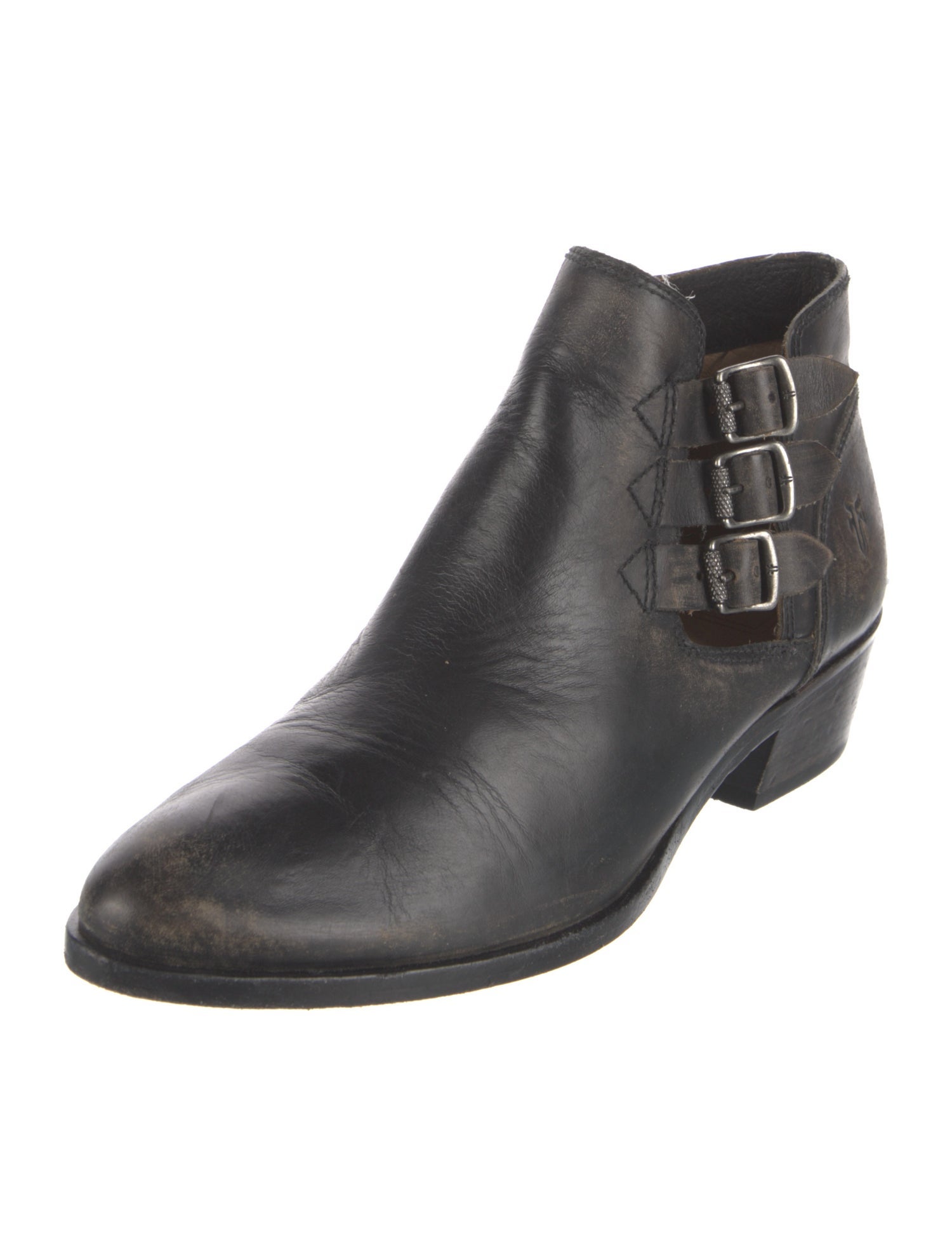 Frye Leather Distressed Accents Moto Boots