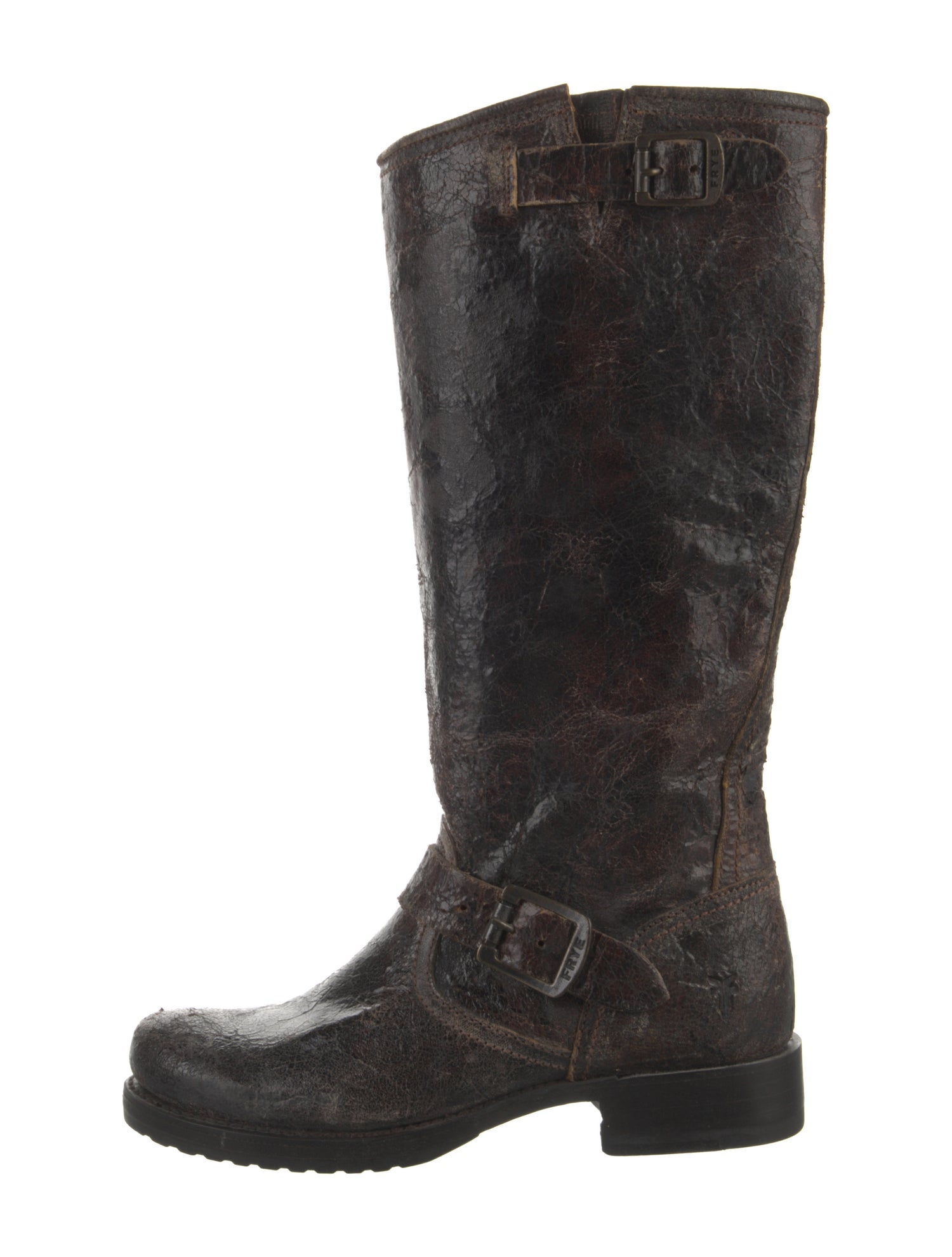 Frye Leather Distressed Accents Riding Boots