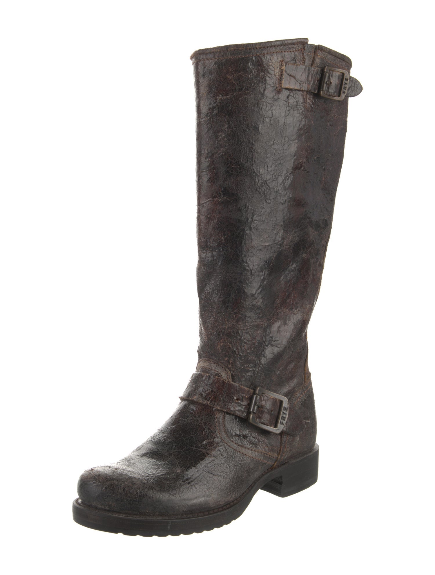 Frye Leather Distressed Accents Riding Boots