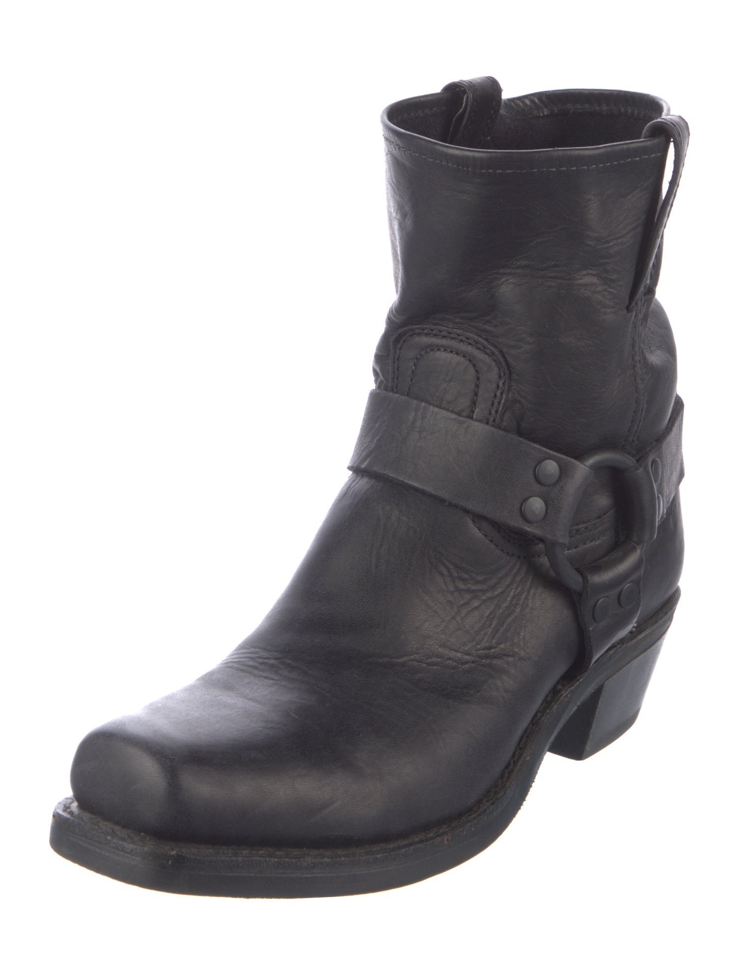 Frye Leather Leather Trim Embellishment Moto Boots