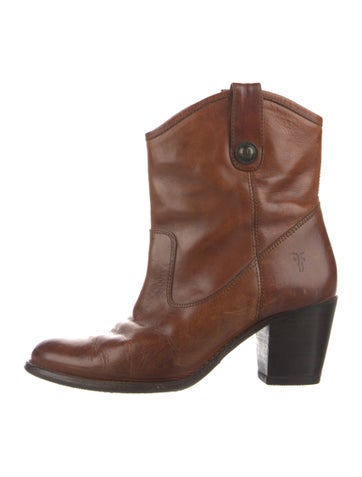 Pre-owned Frye Leather Western Boots In Brown