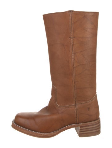 Pre-owned Frye Leather Riding Boots In Neutral