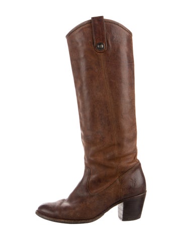 Pre-owned Frye Leather Riding Boots In Brown