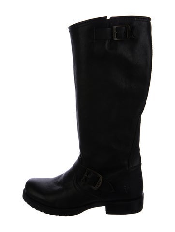 Pre-owned Frye Leather Riding Boots In Black