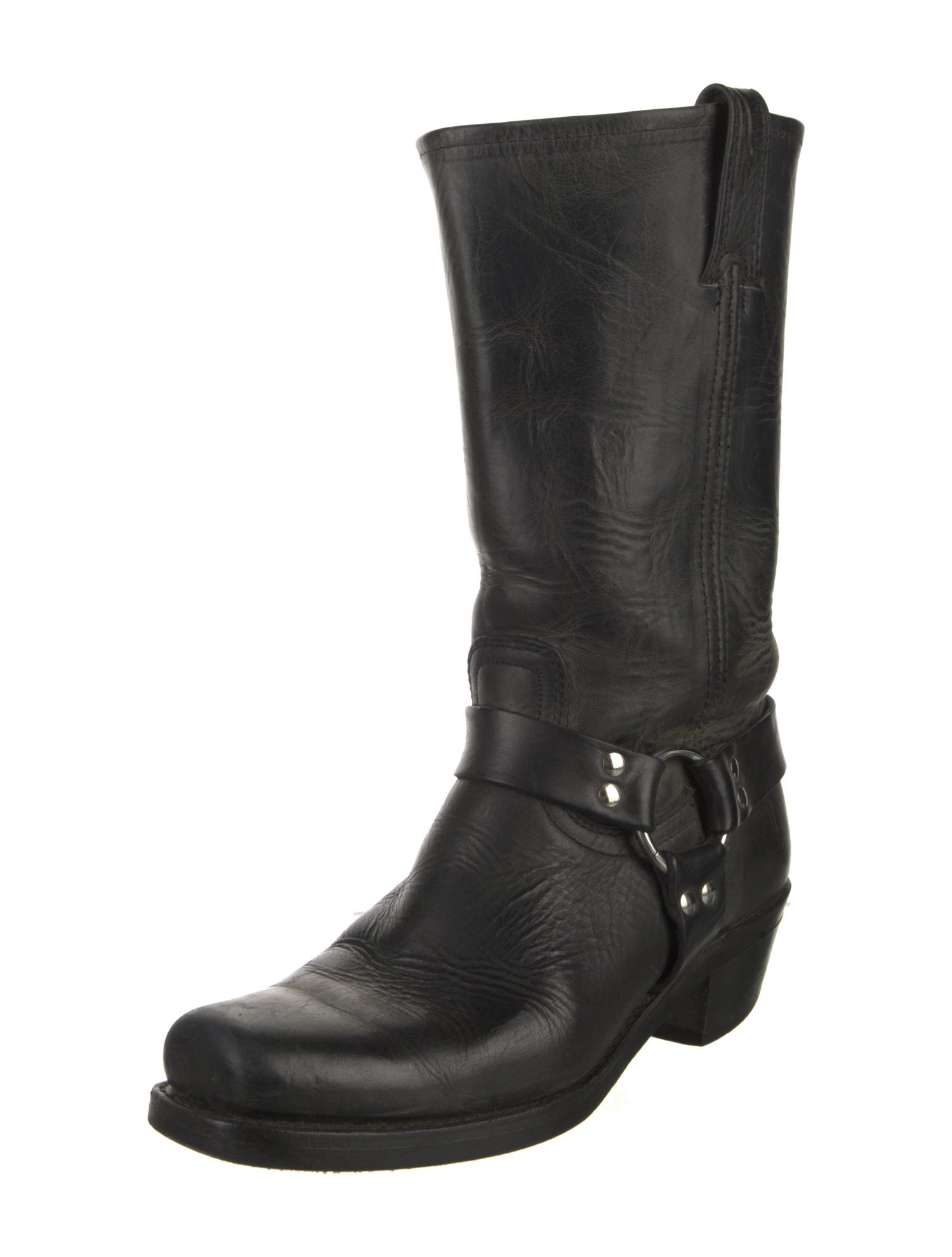 Frye Leather Studded Accents Moto Boots