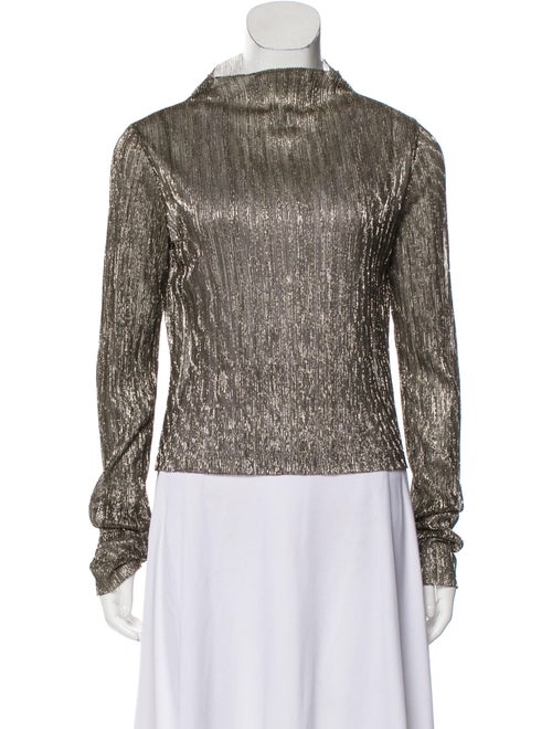 Giada Forte Turtleneck Long Sleeve Top Gold