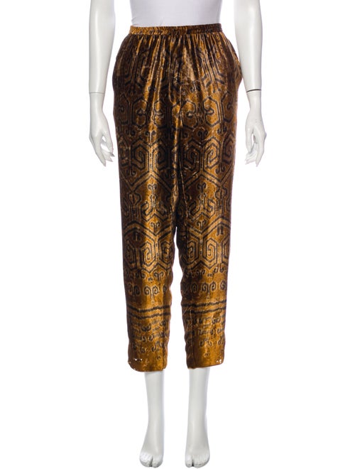 Giada Forte Printed Straight Leg Pants Orange