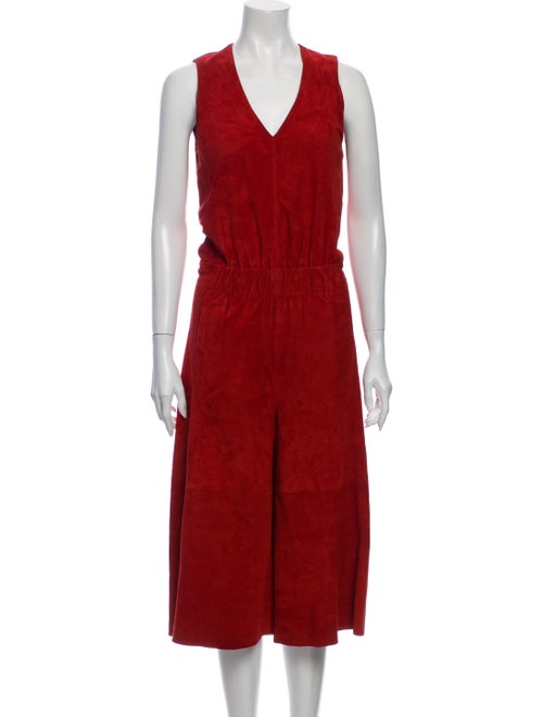 Giada Forte Leather V-Neck Jumpsuit
