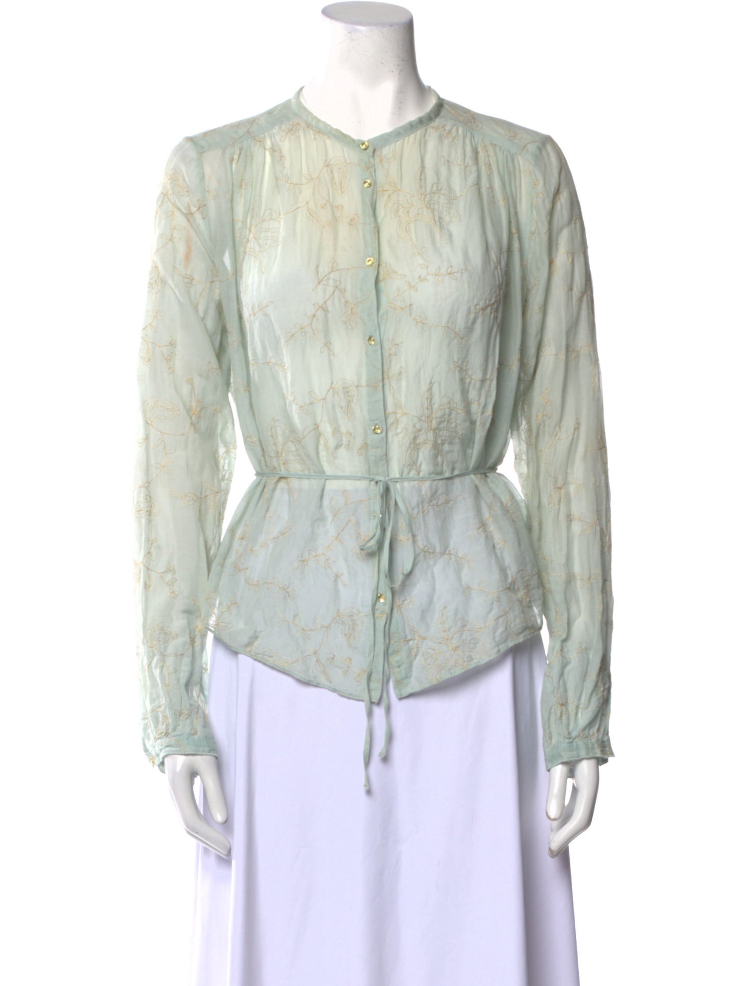 Giada Forte Floral Print Crew Neck Blouse