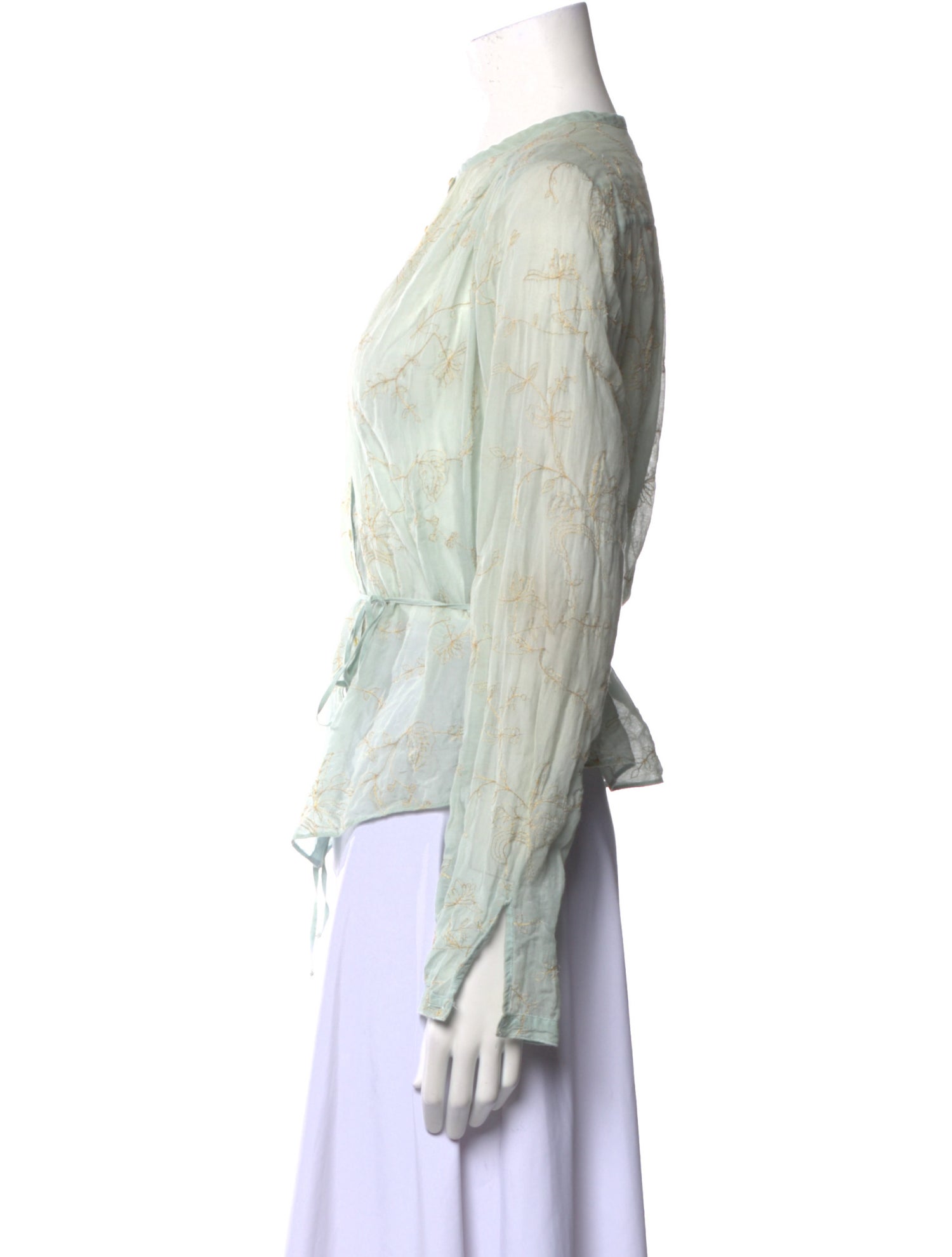 Giada Forte Floral Print Crew Neck Blouse