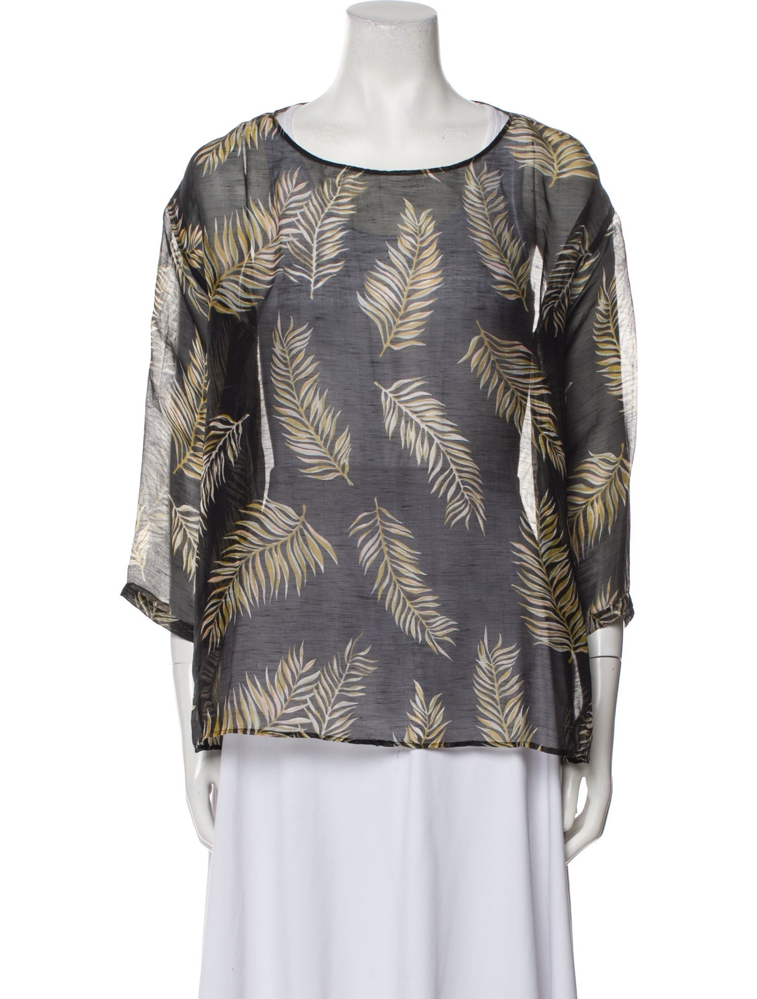 Giada Forte Printed Scoop Neck Blouse