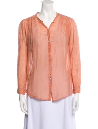 Giada Forte V-Neck Long Sleeve Button-Up Top