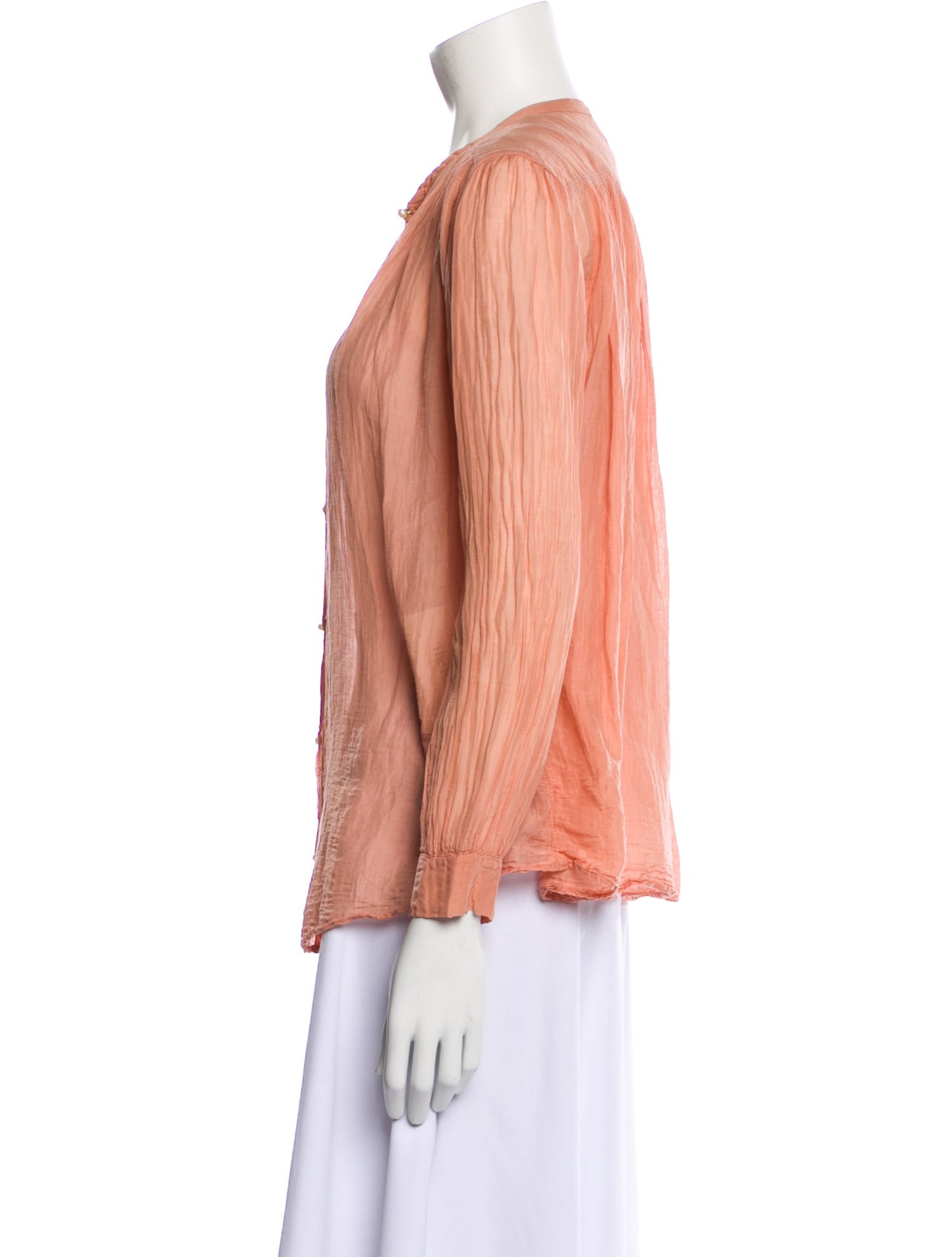 Giada Forte V-Neck Long Sleeve Button-Up Top