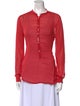 Giada Forte Mock Neck Long Sleeve Button-Up Top