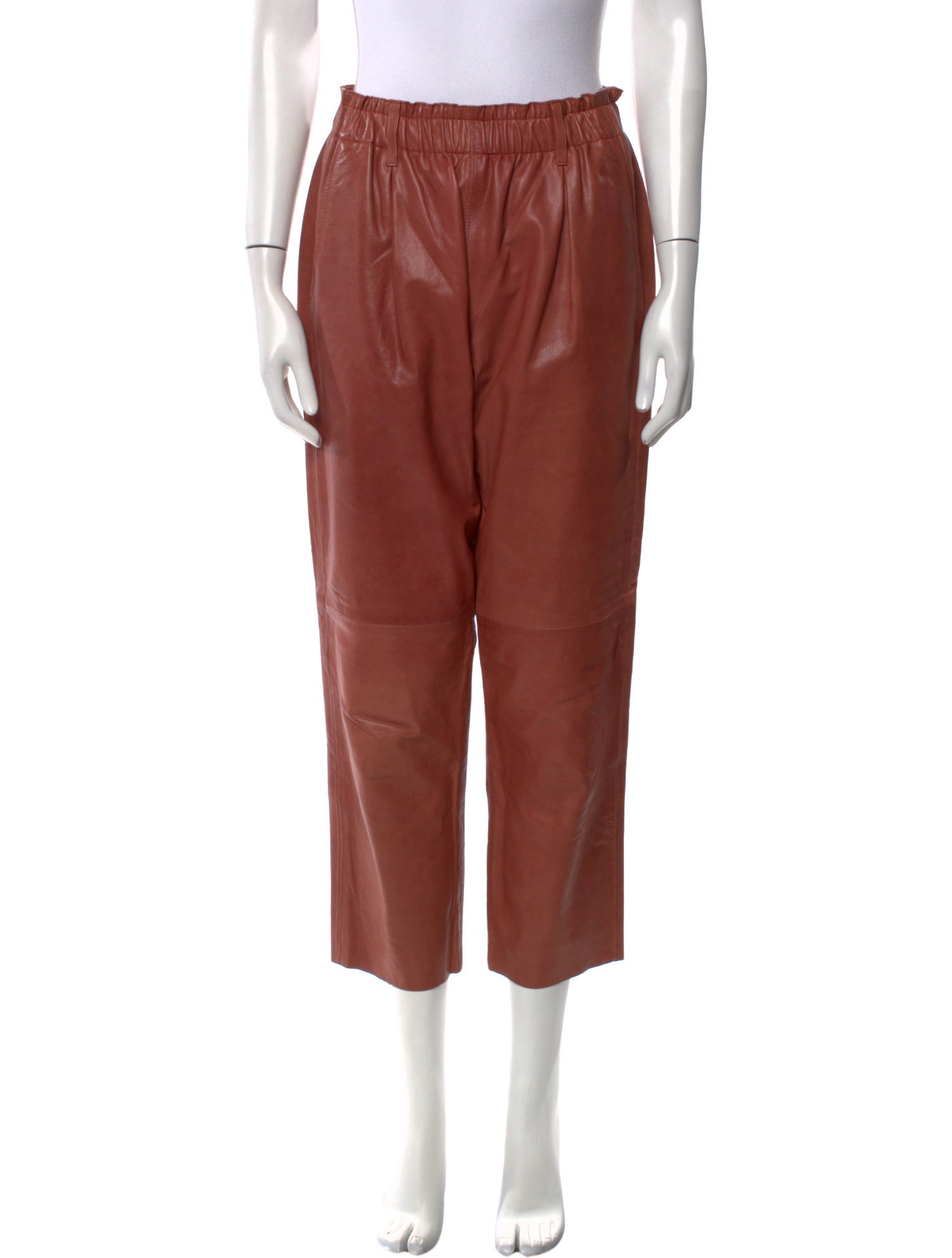 Giada Forte Leather Straight Leg Pants
