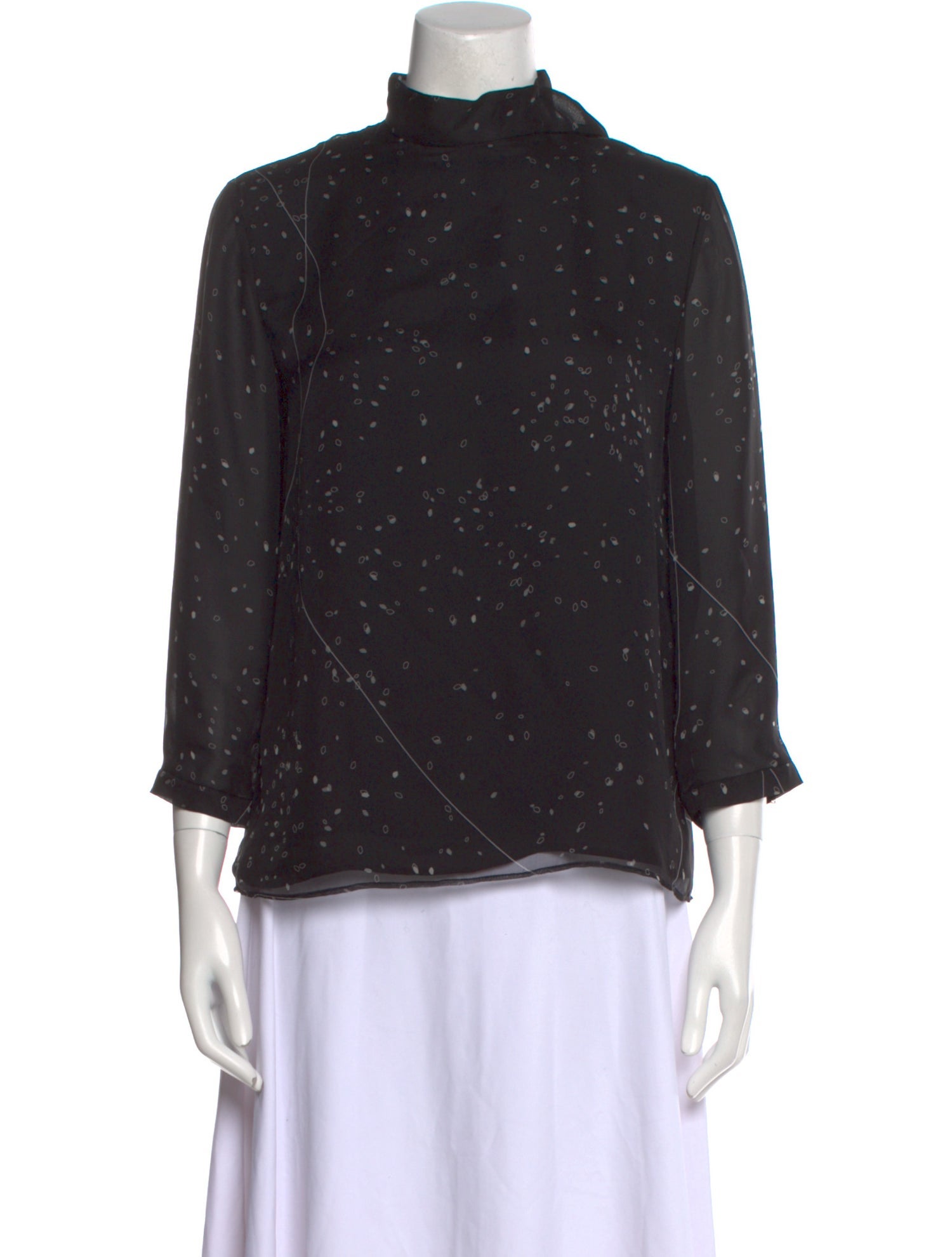 Giada Forte Silk Mock Neck Blouse