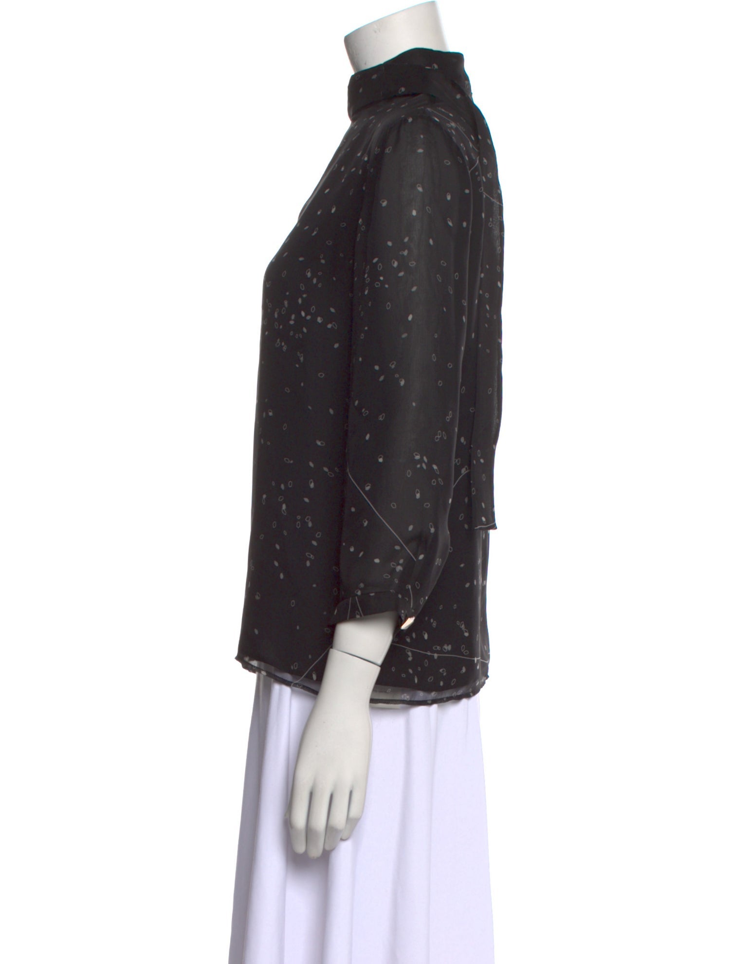 Giada Forte Silk Mock Neck Blouse