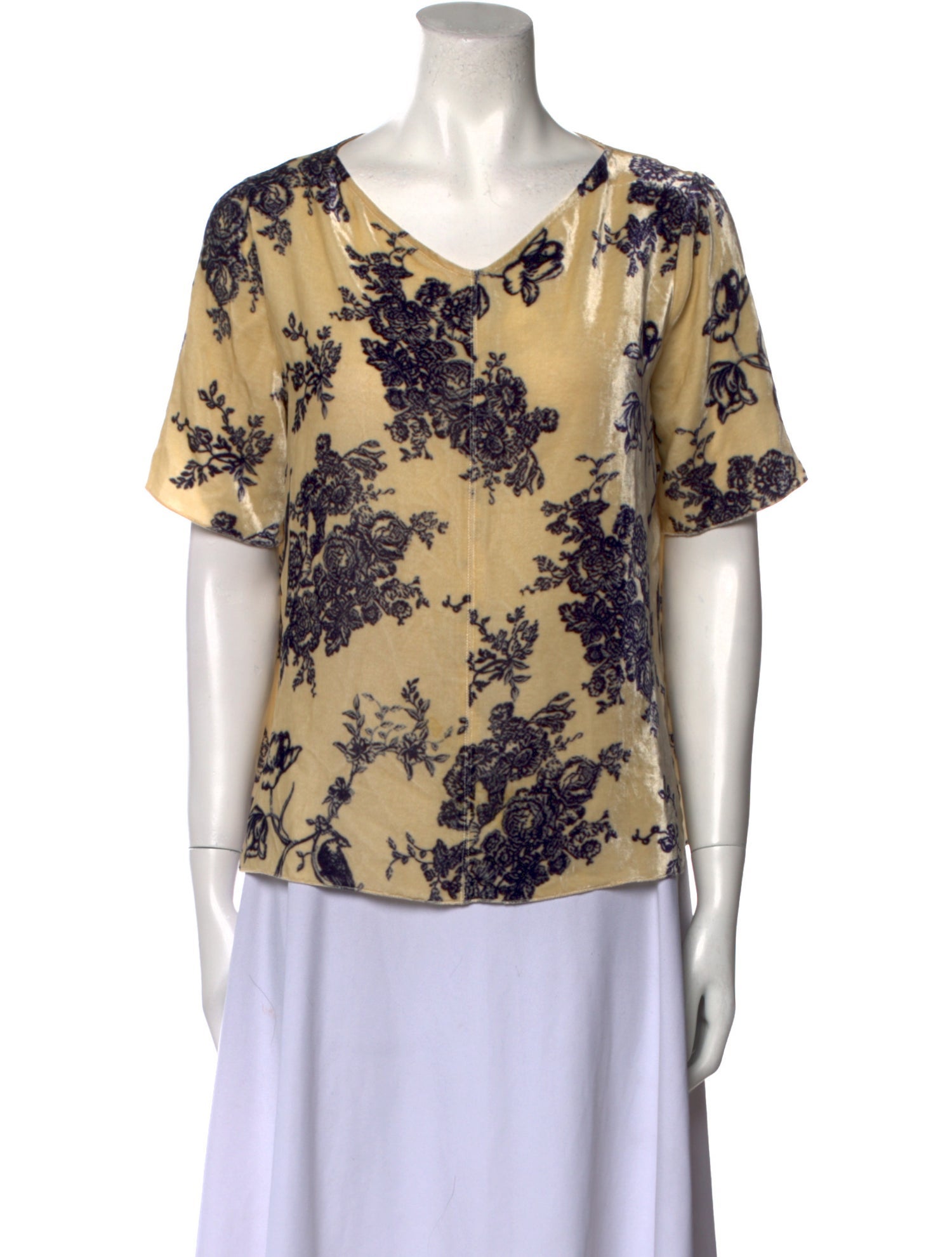 Giada Forte Floral Print V-Neck T-Shirt