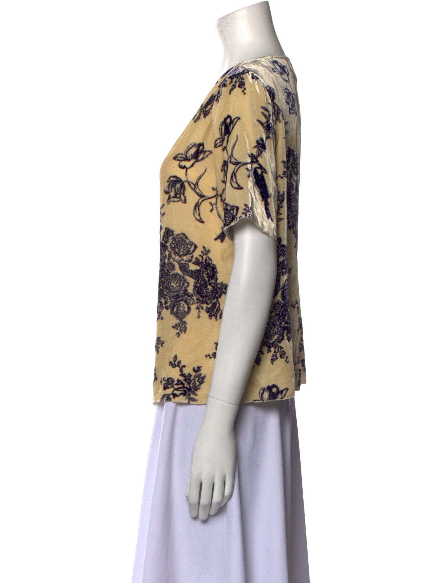 Giada Forte Floral Print V-Neck T-Shirt