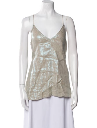 Giada Forte Linen V-Neck Top