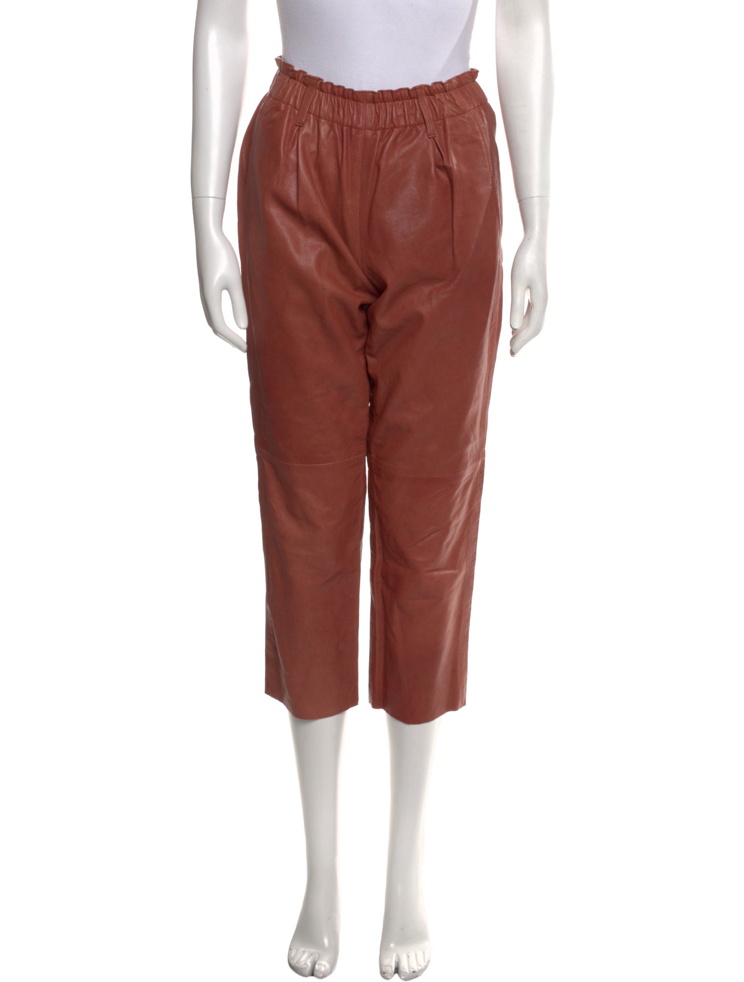 Giada Forte Leather Straight Leg Pants