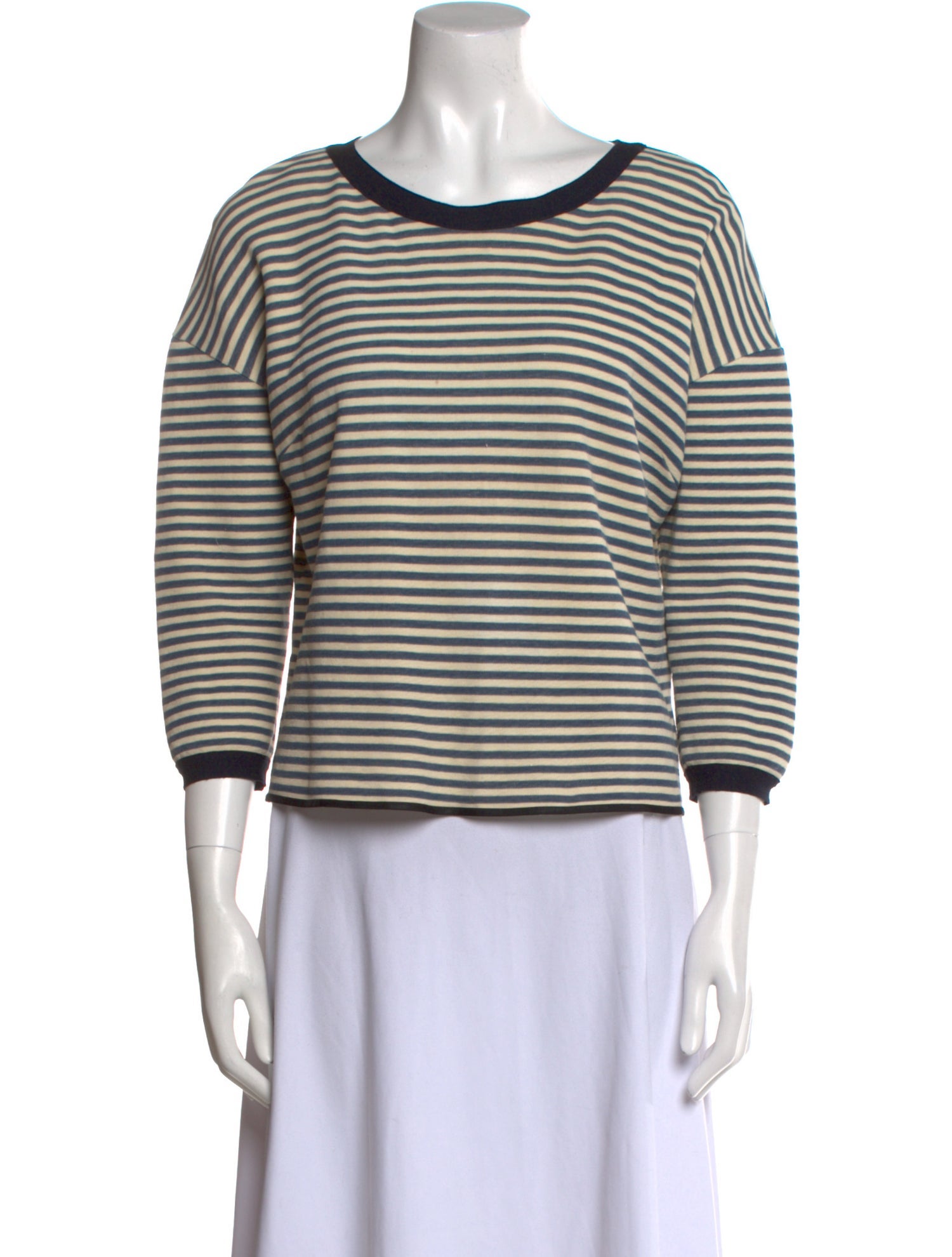Giada Forte Striped Bateau Neckline Top