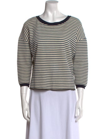 Giada Forte Striped Bateau Neckline Top