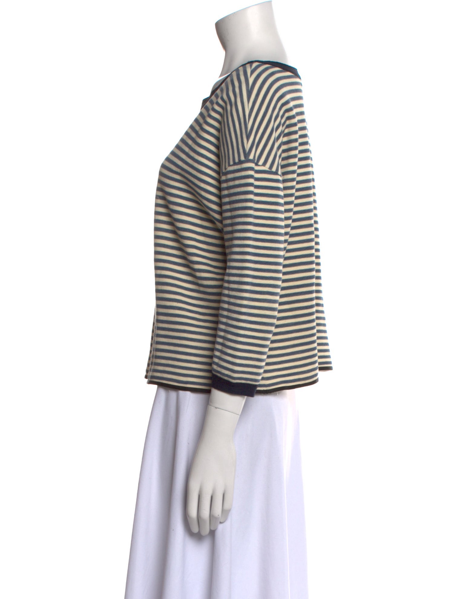 Giada Forte Striped Bateau Neckline Top