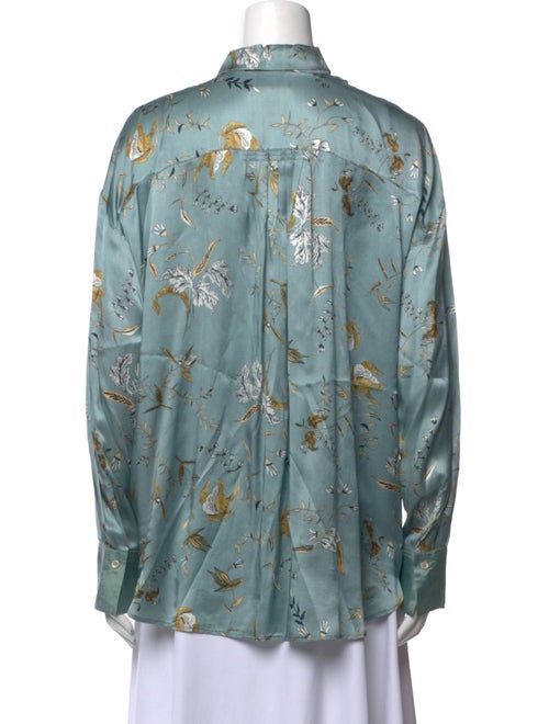 Giada Forte Silk Floral Print Button-Up Top